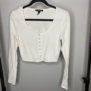 White long sleeve crop top
